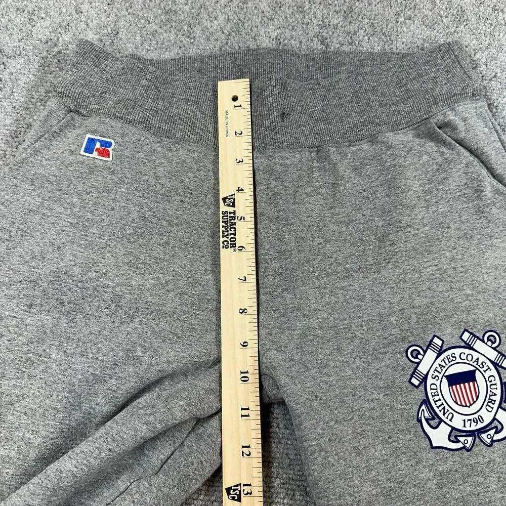 Russell Athletic US Coast Guard Gray Jogger Sweatpants Adult Small Pockets